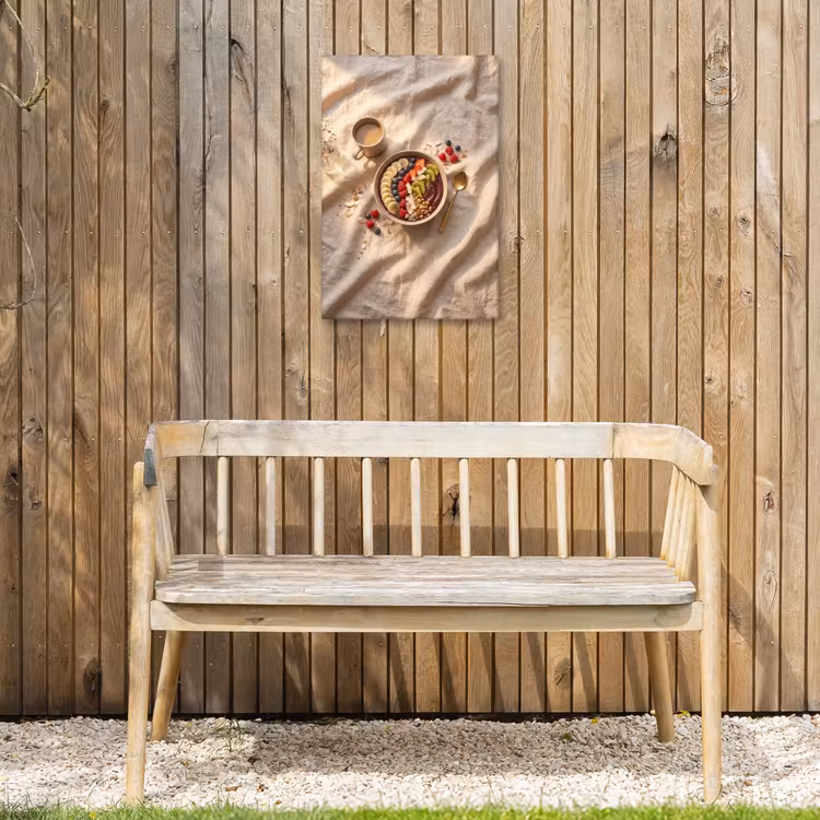 Eten - Ontbijtkom - Fruit - Gezond - Kleurrijk Tuinposter op houten frame 2 cm dik klein -sfeer4