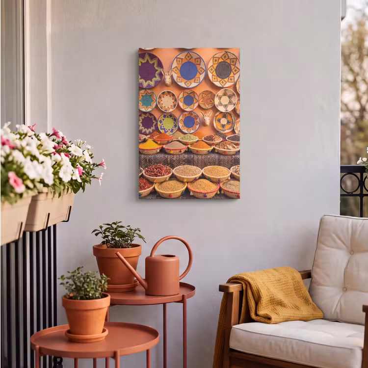 Outdoor Canvas Print - Food - Colorful - Culture - Eten - Kleurrijk - Cultuur Tuinposter op houten frame 2 cm dik klein