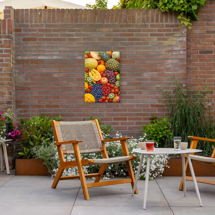 Eten - Fruit - Vers - Kleurrijk - Voeding Tuinposter op houten frame 2 cm dik klein -sfeer3