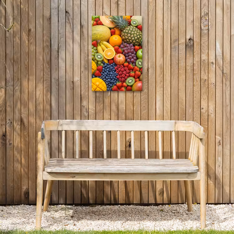 Eten - Fruit - Vers - Kleurrijk - Voeding Tuinposter op houten frame 2 cm dik klein -sfeer4