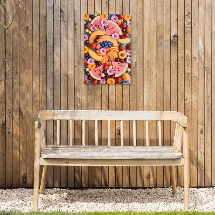 Eten - Fruit - Zomer - Kleurrijk Tuinposter op houten frame 2 cm dik klein -sfeer4