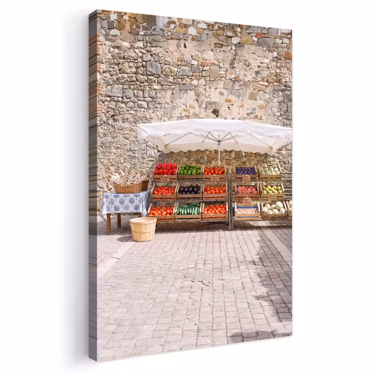 Outdoor Canvas Print - Food - Market - Fresh - Eten - Markt - Vers Tuinposter op houten frame 2 cm dik klein