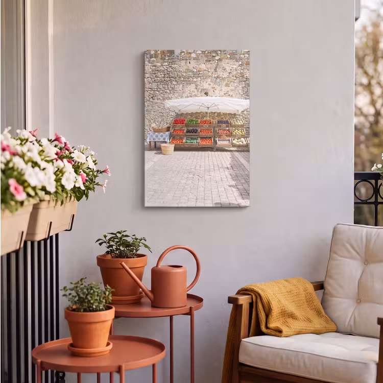 Outdoor Canvas Print - Food - Market - Fresh - Eten - Markt - Vers Tuinposter op houten frame 2 cm dik klein
