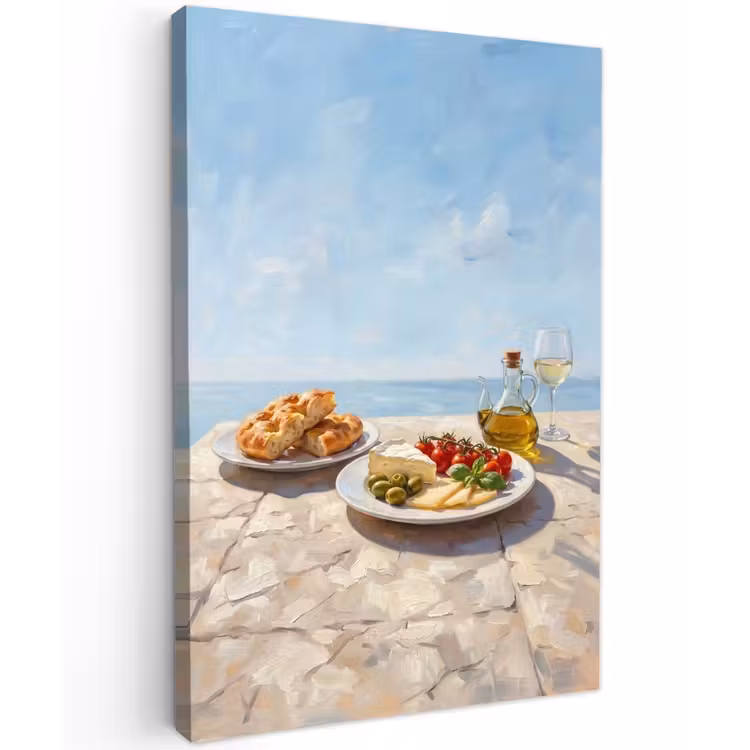 Eten - Middellandse Zee - Natuur - Geschilderd Tuinposter op houten frame 2 cm dik klein -3d
