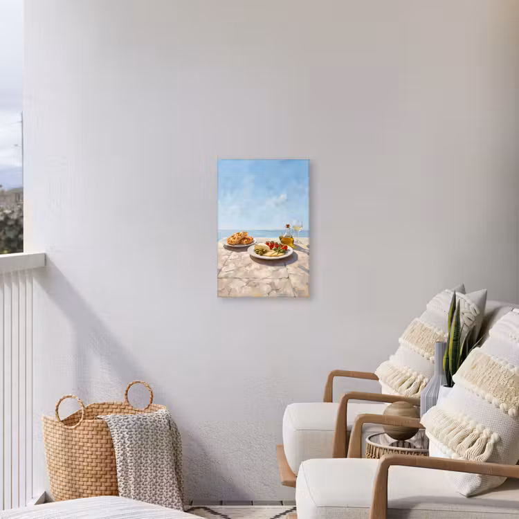 Eten - Middellandse Zee - Natuur - Geschilderd Tuinposter op houten frame 2 cm dik klein -sfeer1