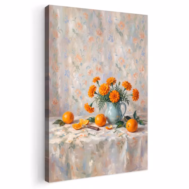 Outdoor Canvas Print - Food - Orange - Art - Eten - Oranje - Kunst Tuinposter op houten frame 2 cm dik klein