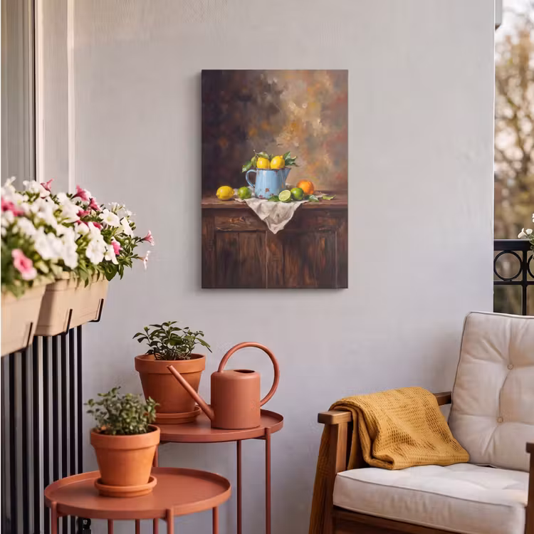 Outdoor Canvas Print - Food - Still Life - Classical - Eten - Stilleven - Klassiek Tuinposter op houten frame 2 cm dik klein