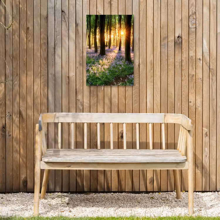 Bos - Bloemen - Lavendel - Zon - Paars - Natuur Tuinposter op houten frame 2 cm dik klein -sfeer4