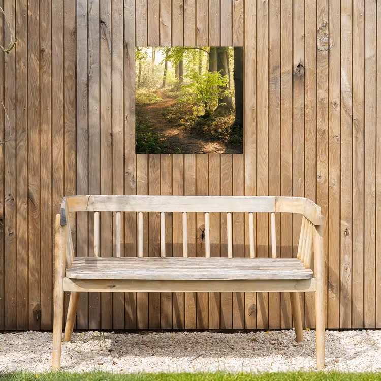 Bospad bij zonsopgang Tuinposter op houten frame 2 cm dik klein -sfeer4