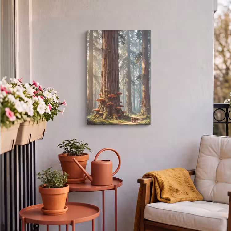 Outdoor Canvas Print - Forest - Trees - Nature - Bos - Bomen - Natuur Tuinposter op houten frame 2 cm dik klein