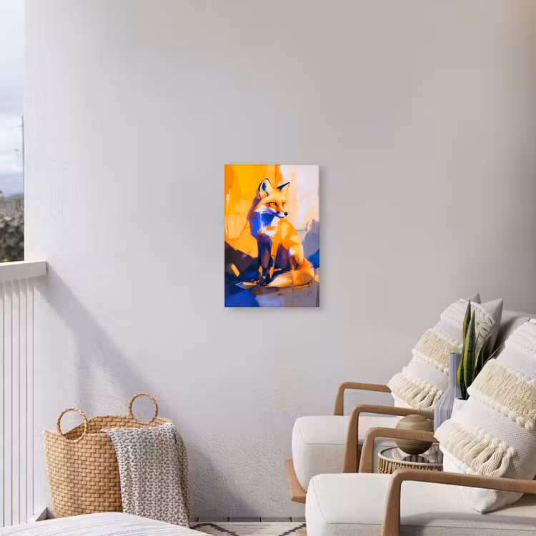 Vos - Oranje - Vormen - Abstract Tuinposter op houten frame 2 cm dik klein -sfeer1
