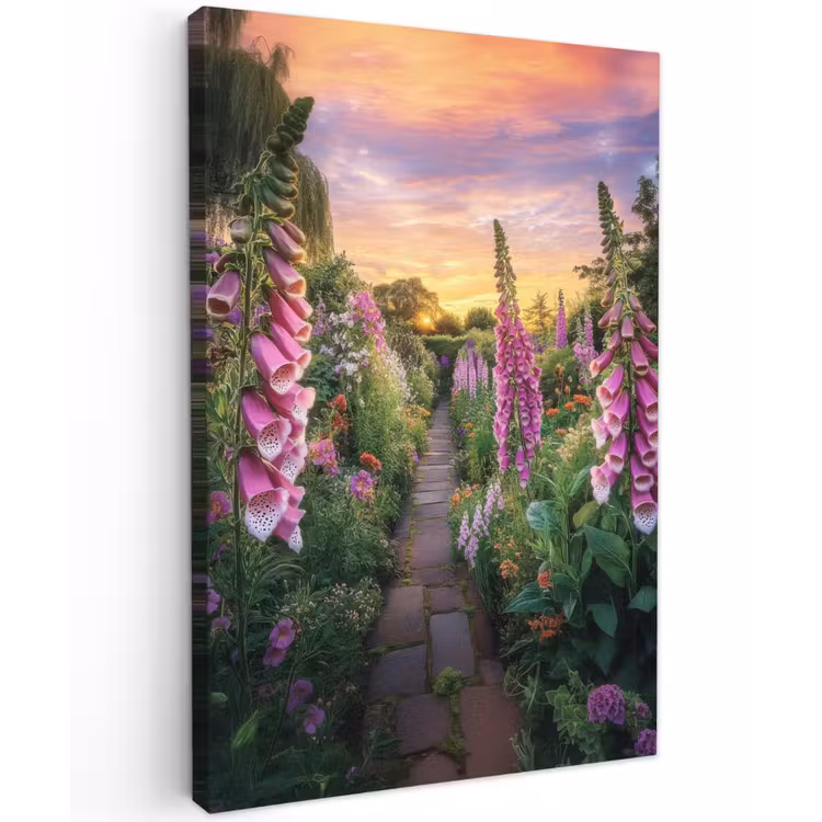 Vingerhoedskruid - Bloemen - Tuin Tuinposter op houten frame 2 cm dik klein -3d