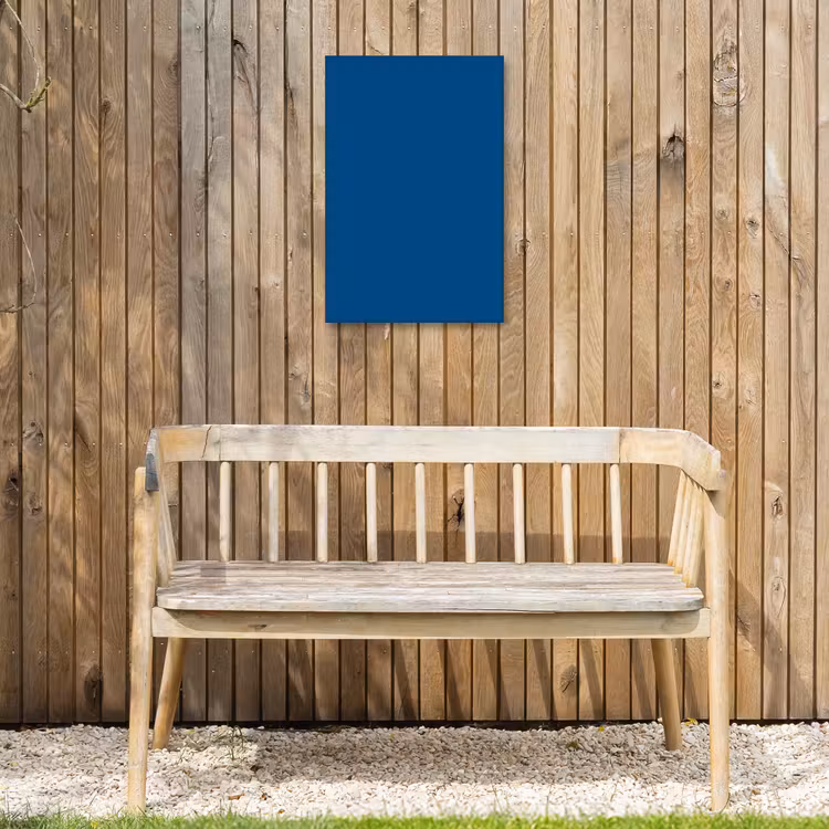 Free - Groove - Blauw Tuinposter op houten frame 2 cm dik klein 841 -sfeer4