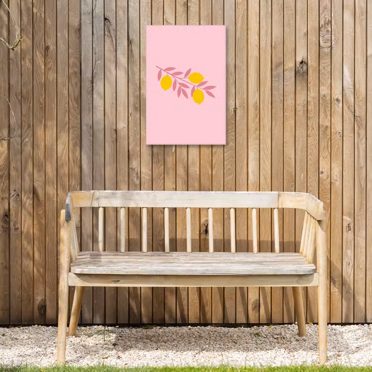 Fruit - Tak - Natuur - Abstract - Roze Tuinposter op houten frame 2 cm dik klein -sfeer4