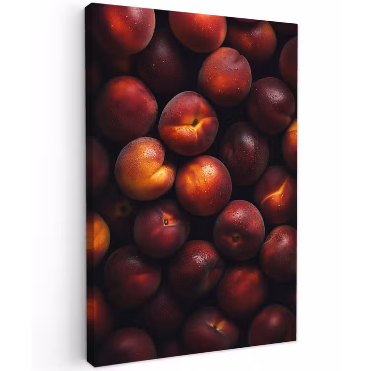 Fruit - Close up - Nectarines Tuinposter op houten frame 2 cm dik klein -3d