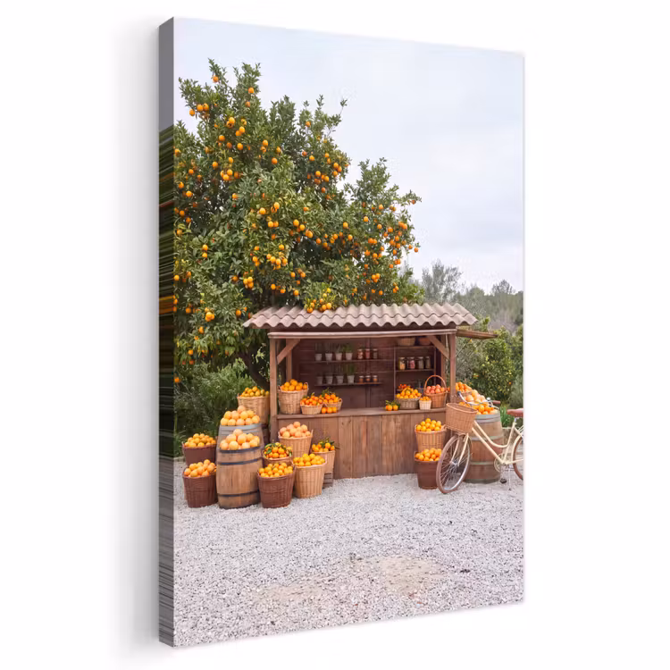 Outdoor Canvas Print - Fruit - Market - Rural - Fruit - Markt - Landelijk Tuinposter op houten frame 2 cm dik klein