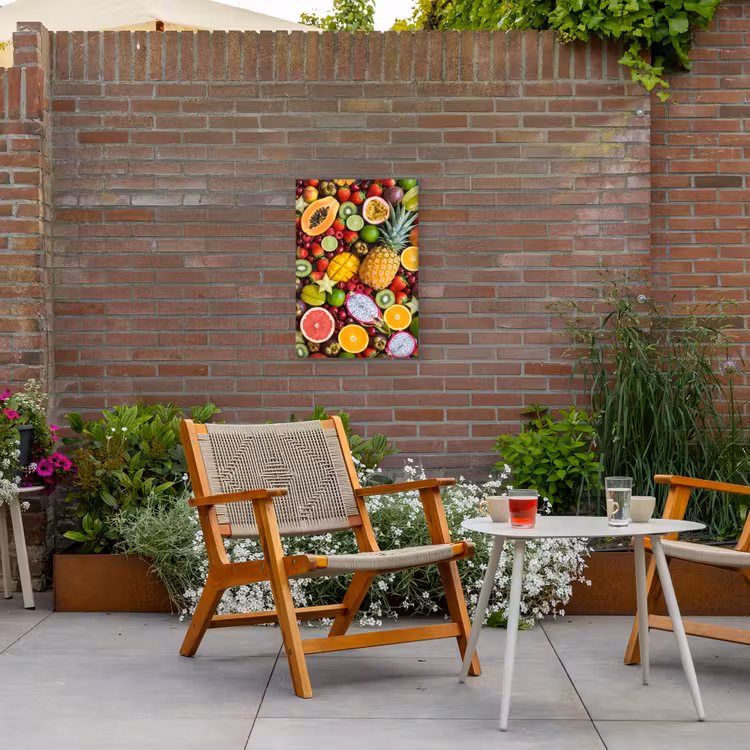 Fruit - Assortiment - Vers - Gezond - Kleurrijk Tuinposter op houten frame 2 cm dik klein -sfeer3