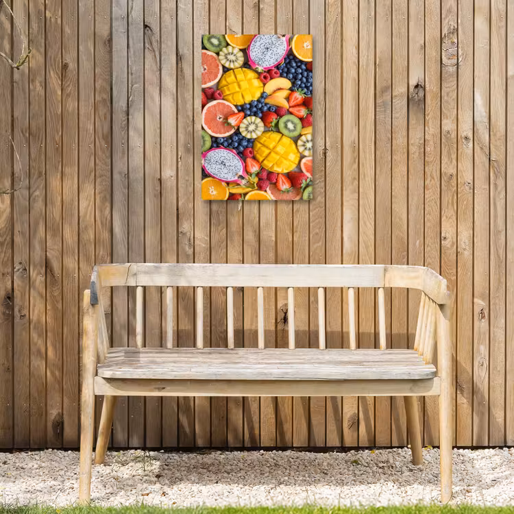 Fruit - Versneden - Kleurrijk - Eten - Gezond Tuinposter op houten frame 2 cm dik klein -sfeer4