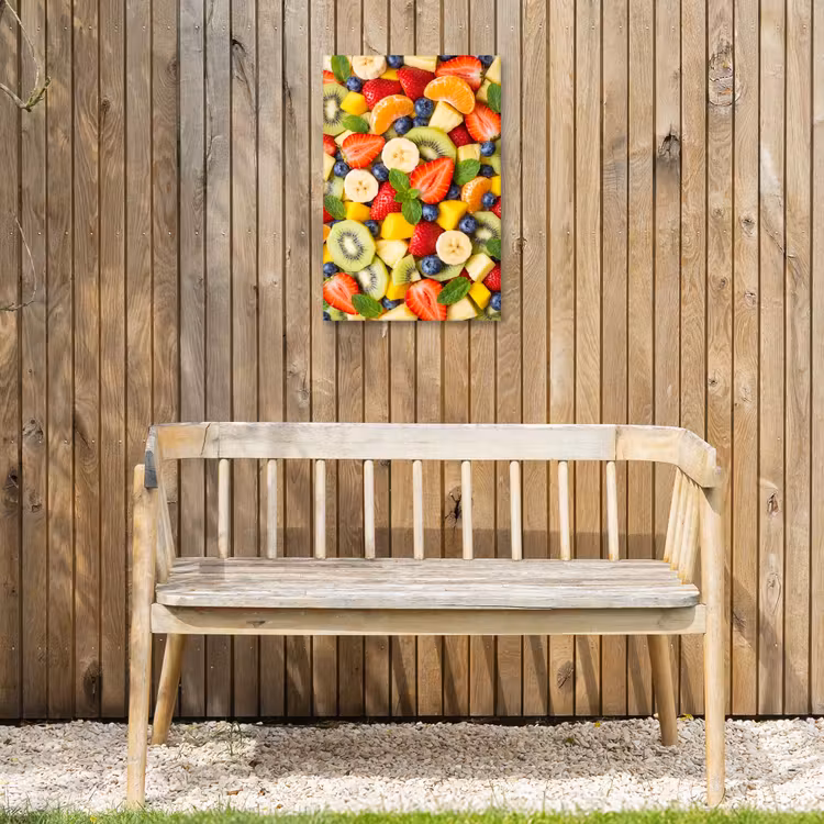 Fruit - Plakjes - Eten - Kleurrijk Tuinposter op houten frame 2 cm dik klein -sfeer4
