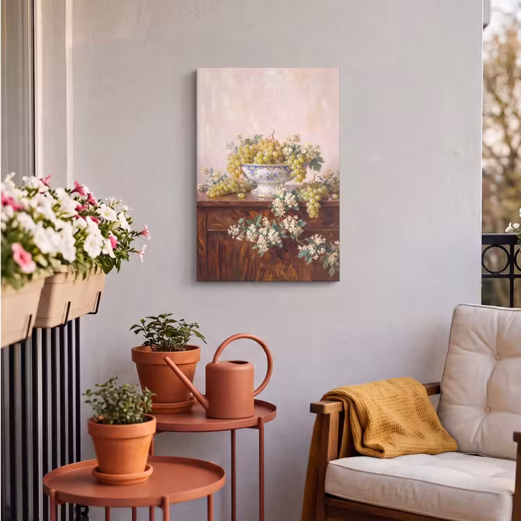 Outdoor Canvas Print - Fruit - Still Life - Classical - Fruit - Stilleven - Klassiek Tuinposter op houten frame 2 cm dik klein