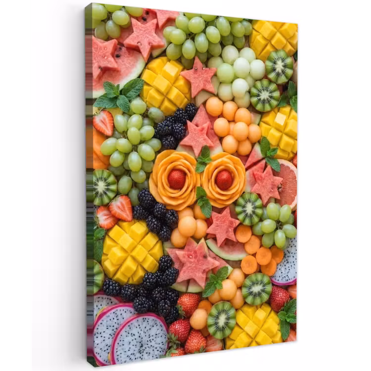 Fruit - Variatie - Kleurrijk - Vers - Eten Tuinposter op houten frame 2 cm dik klein -3d