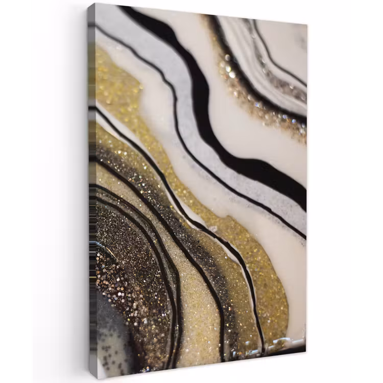 Edelsteen - Abstract - Marmer - Natuur Tuinposter op houten frame 2 cm dik klein -3d