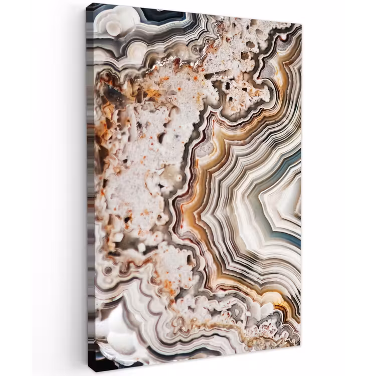 Edelsteen - Marmer - Natuur - Abstract Tuinposter op houten frame 2 cm dik klein -3d