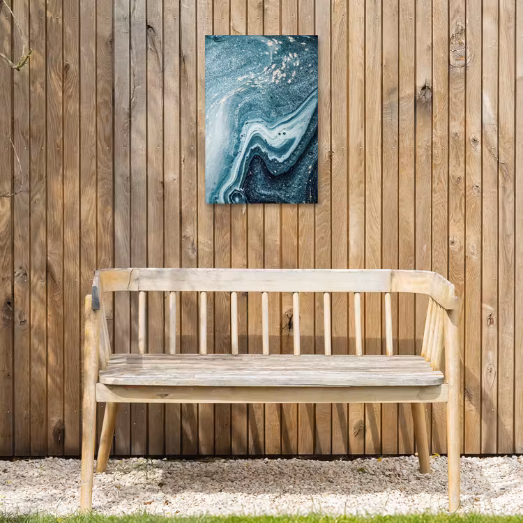 Edelstenen - Blauw - Natuur - Marmer - Abstract Tuinposter op houten frame 2 cm dik klein -sfeer4