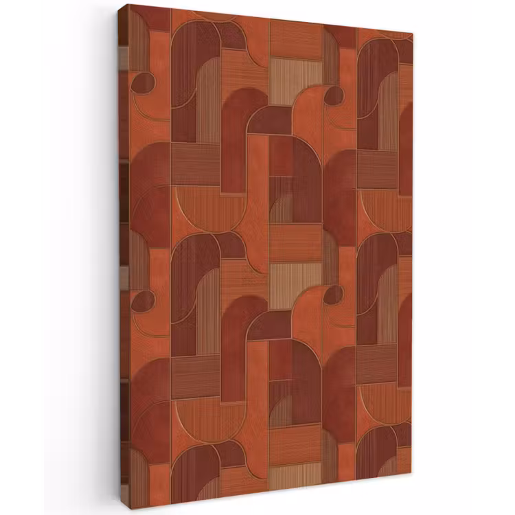 Geometrisch - Abstract - Textuur - Bruin Tuinposter op houten frame 2 cm dik klein 841 -3d
