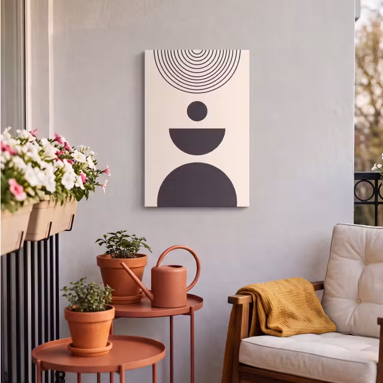 Outdoor Canvas Print - Geometric Balance - Art - Geometrische balans - Kunst Tuinposter op houten frame 2 cm dik klein