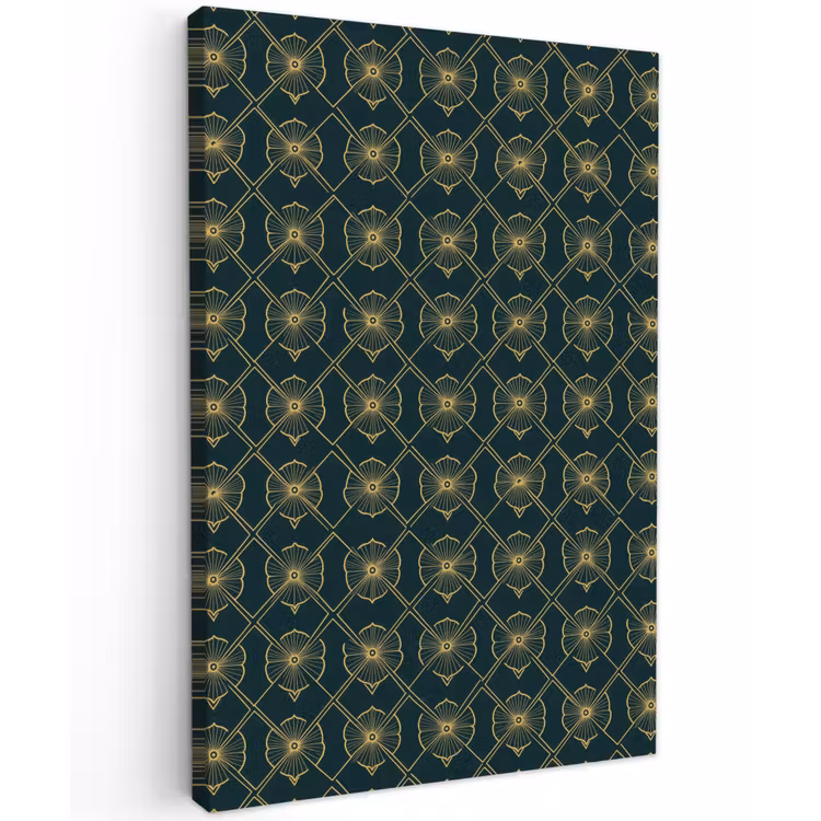 Geometrisch - Elegant - Groen Tuinposter op houten frame 2 cm dik klein 841 -3d