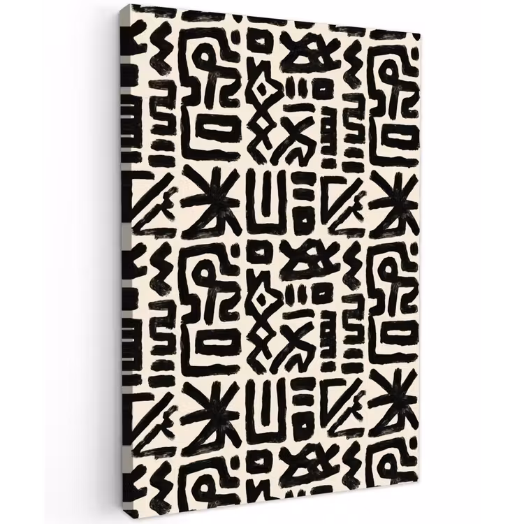 Geometrisch - Figuren - Zwart Tuinposter op houten frame 2 cm dik klein 841 -3d