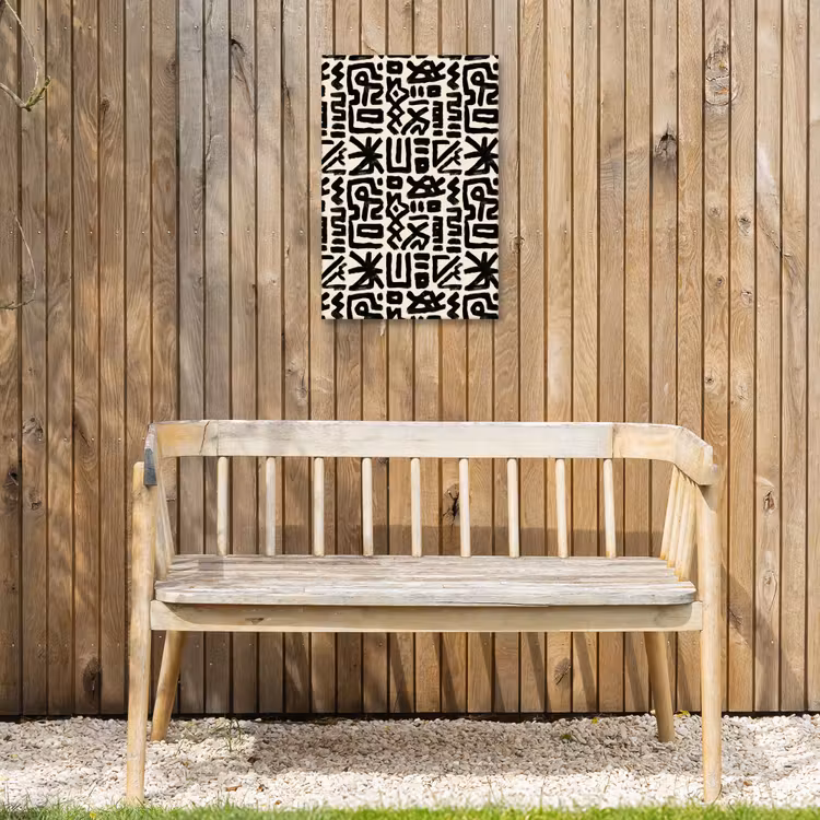 Geometrisch - Figuren - Zwart Tuinposter op houten frame 2 cm dik klein 841 -sfeer4