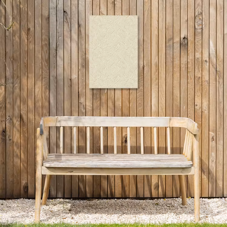 Geometrisch - Lijnen - Groen Tuinposter op houten frame 2 cm dik klein 841 -sfeer4