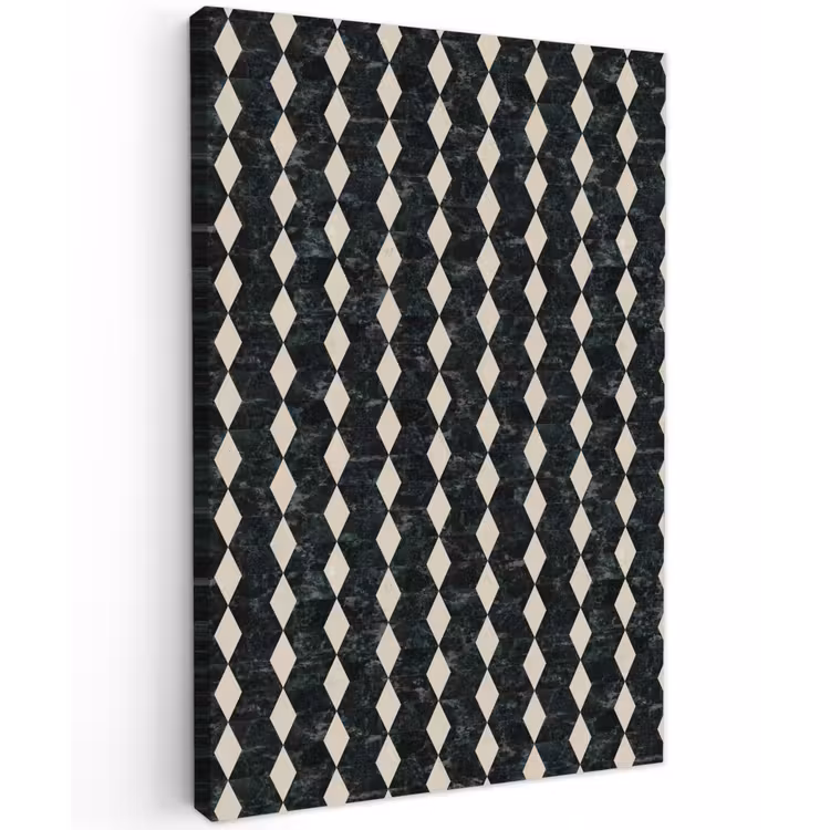 Geometrisch - Patroon - Marmer - Groen Tuinposter op houten frame 2 cm dik klein 841 -3d