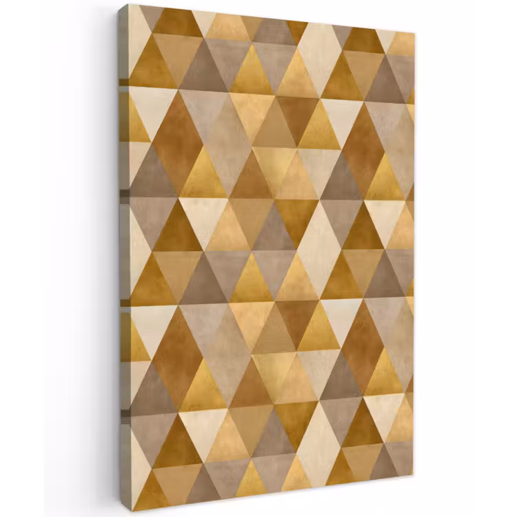 Geometrisch - Driehoek - Goud Tuinposter op houten frame 2 cm dik klein 841 -3d