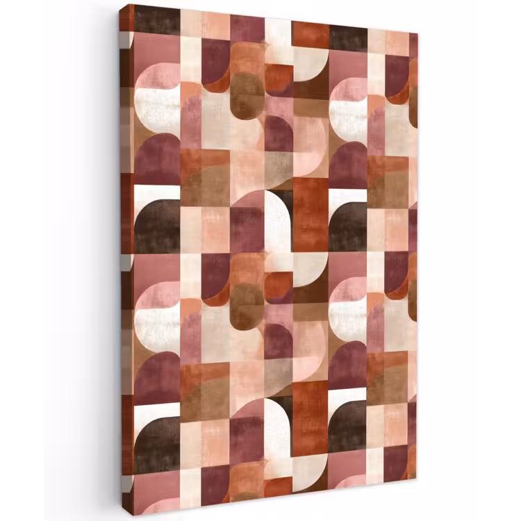 Geometrie - Modern - Retro Tuinposter op houten frame 2 cm dik klein 841 -3d