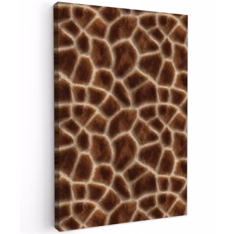 Giraf - Bruin - Vacht Tuinposter op houten frame 2 cm dik klein 841 -3d