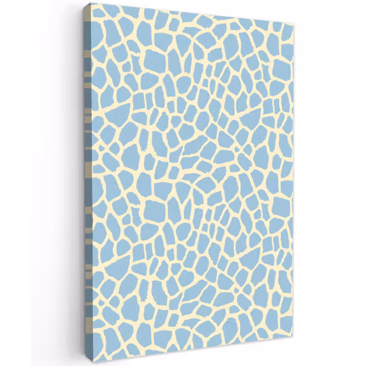 Giraf - Modern - Blauw Tuinposter op houten frame 2 cm dik klein 841 -3d