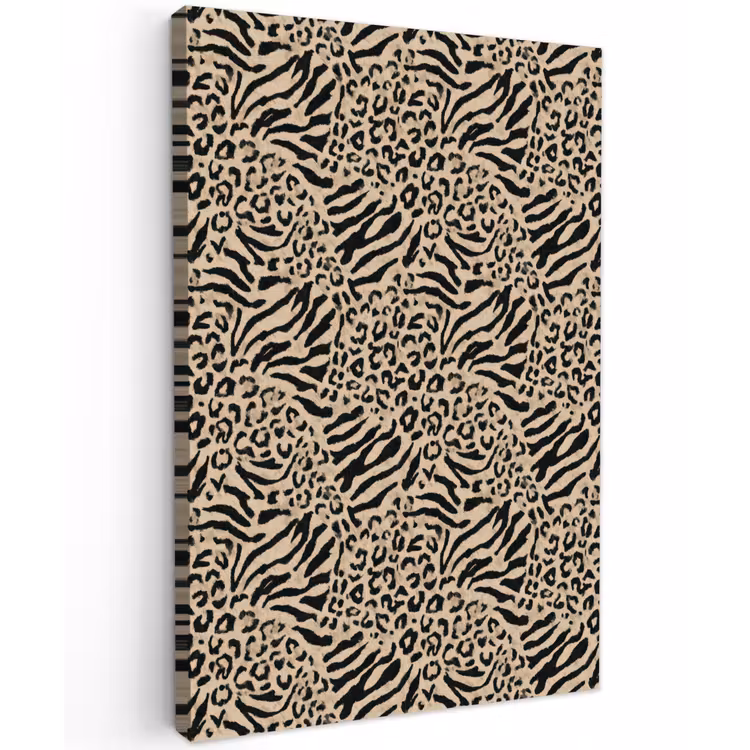 Giraf - Zebra - Motief - Bruin Tuinposter op houten frame 2 cm dik klein 841 -3d