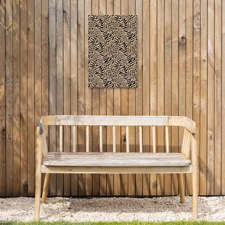 Giraf - Zebra - Motief - Bruin Tuinposter op houten frame 2 cm dik klein 841 -sfeer4
