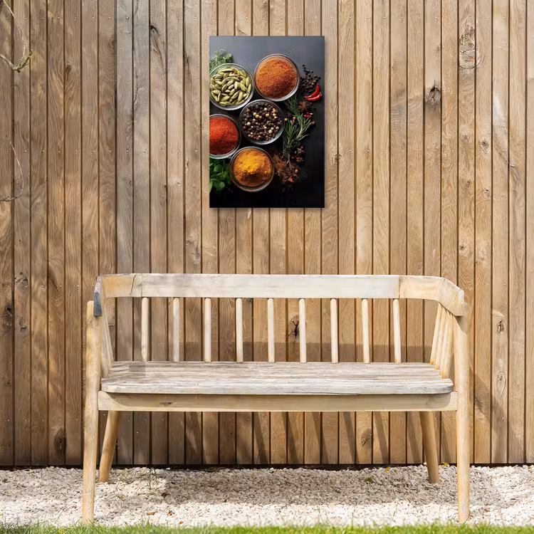 Glazen - Bakjes - Blaadjes - Kruiden Tuinposter op houten frame 2 cm dik klein -sfeer4