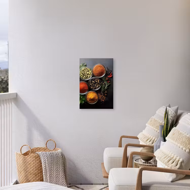 Glazen - Bakjes - Blaadjes - Kruiden Tuinposter op houten frame 2 cm dik klein -sfeer1