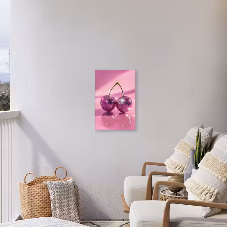 Glitter - Discobol - Roze - Kersen Tuinposter op houten frame 2 cm dik klein -sfeer1