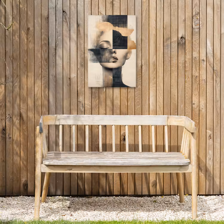 Goud - Vrouw - Rechthoeken Tuinposter op houten frame 2 cm dik klein -sfeer4