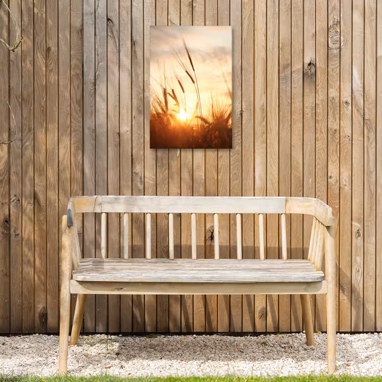 Gouden Graanveld bij Zonsopgang Tuinposter op houten frame 2 cm dik klein -sfeer4