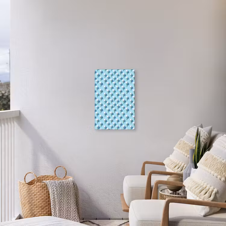 Golf - Ballen - Blauw Tuinposter op houten frame 2 cm dik klein 841 -sfeer1
