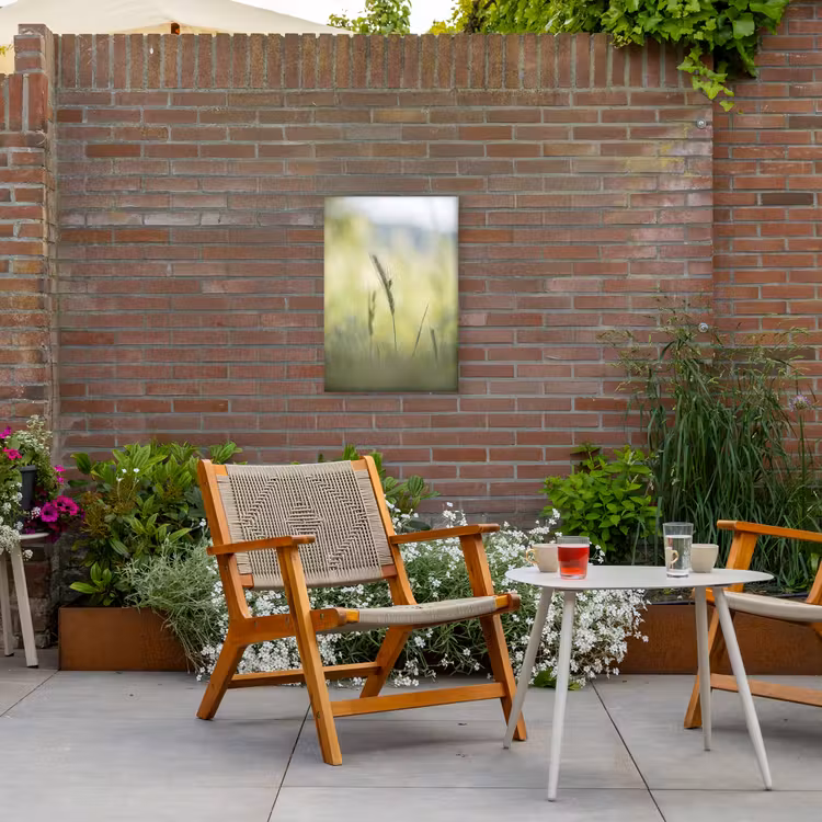 Graan - Aar - Natuur - Groen - Detail Tuinposter op houten frame 2 cm dik klein -sfeer3
