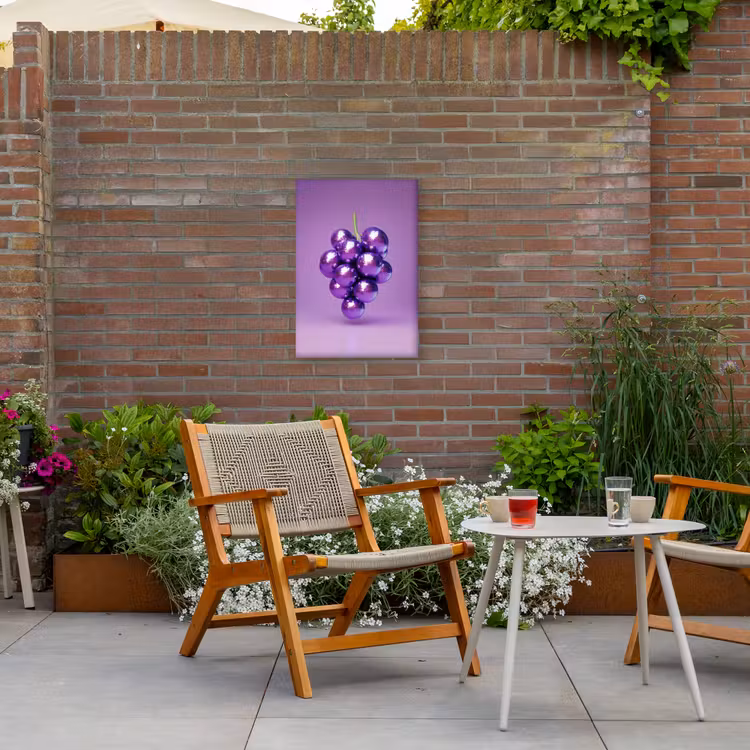 Druif - Disco - Glitter - Paars Tuinposter op houten frame 2 cm dik klein -sfeer3