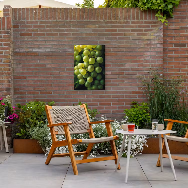 Druiven - Tros - Groen Tuinposter op houten frame 2 cm dik klein -sfeer3